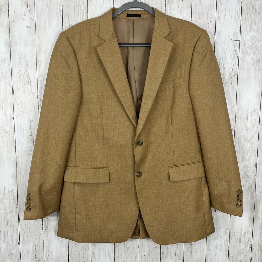 Andrew Fezza 2 Button Light Brown Tan Basic Suit … - image 1